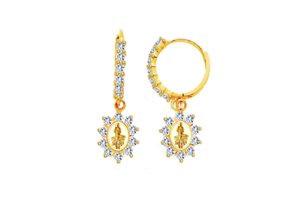 Gold Plated CZ Saint Jude Earring
